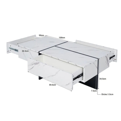 Table basse marbre rectangulaire imitations 100*50*34.5cm -