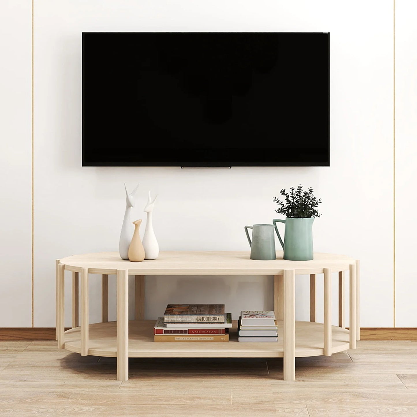 Table basse bois double plateau -