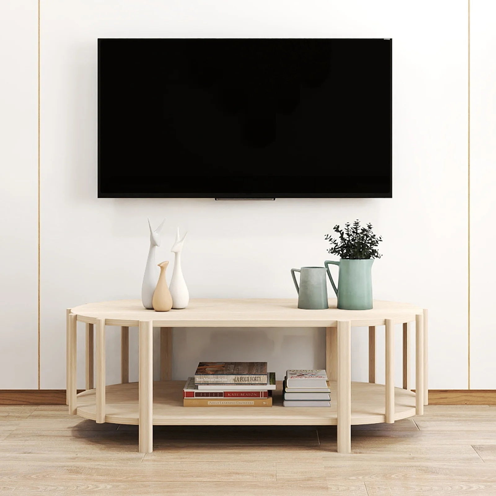 Table basse bois double plateau -