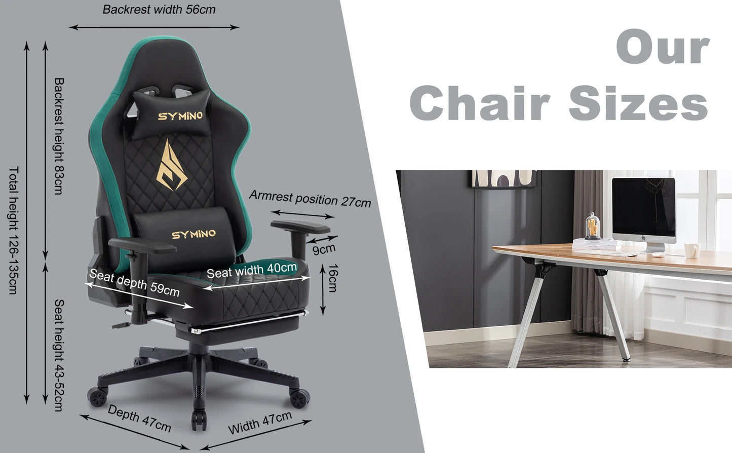 Chaise de bureau noir avec roulette et coussin -