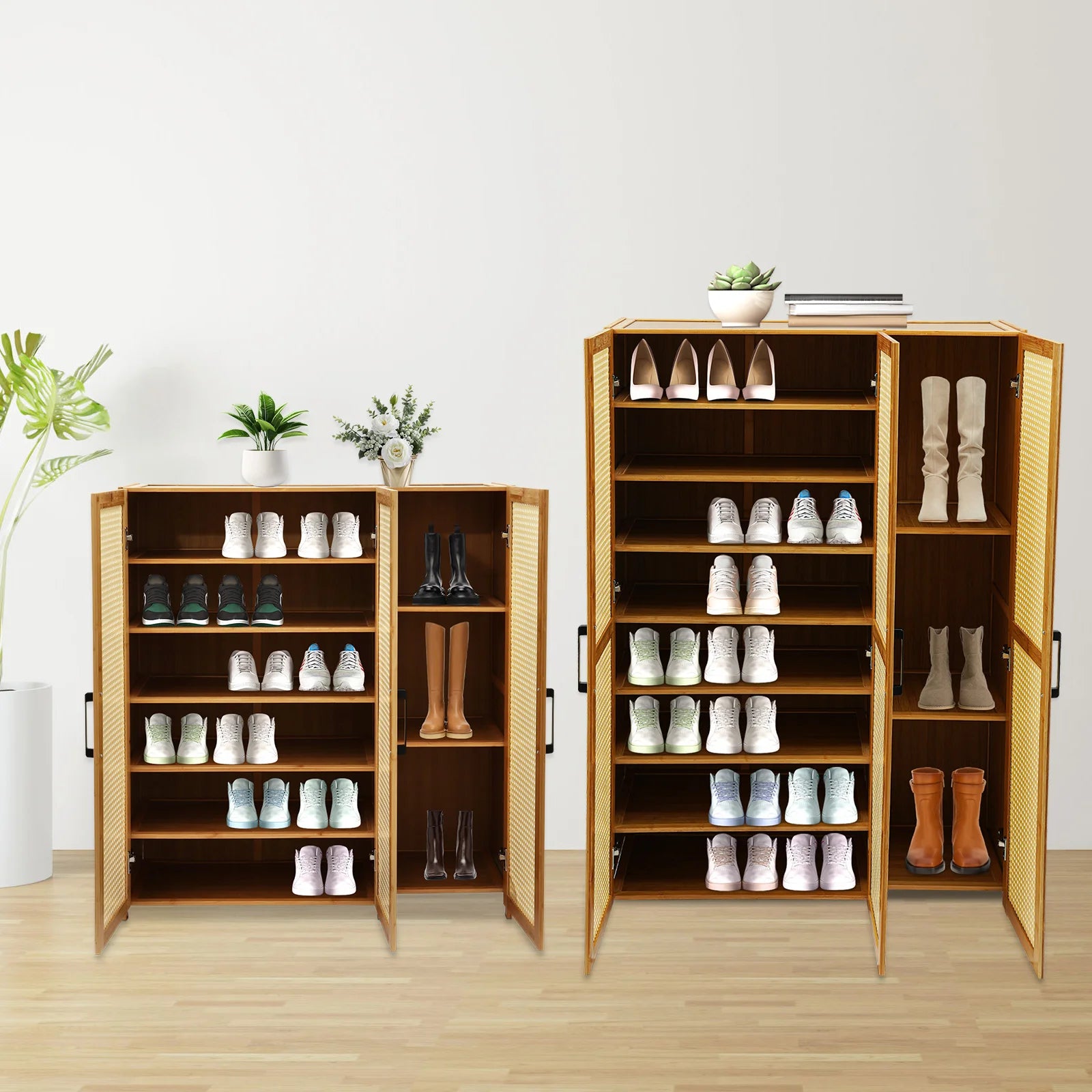 Meuble à chaussure en bambou de style décoratif -