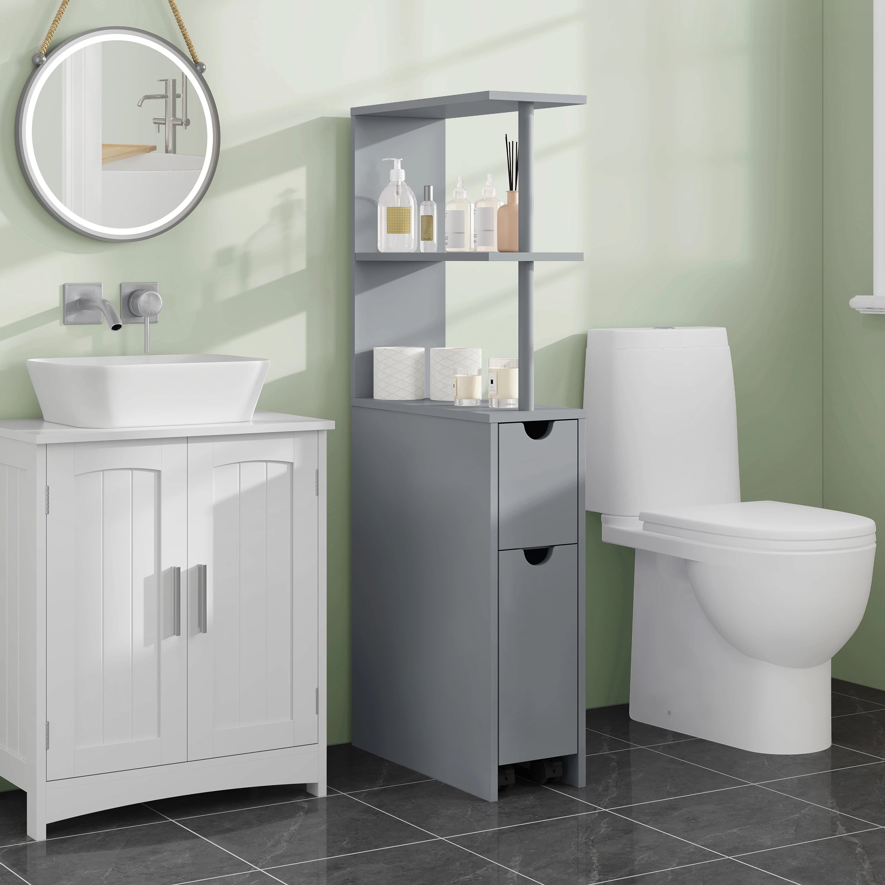 Meuble de rangement niche étroite de salle de bain -