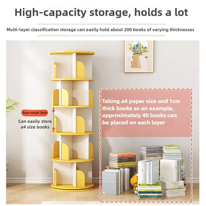 Étagère livre en bois rotatif -