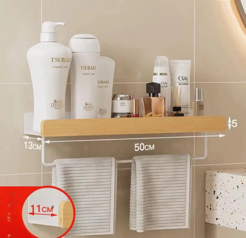 étagère murale design original en bois de qualité - Blanc 50cm avec tige