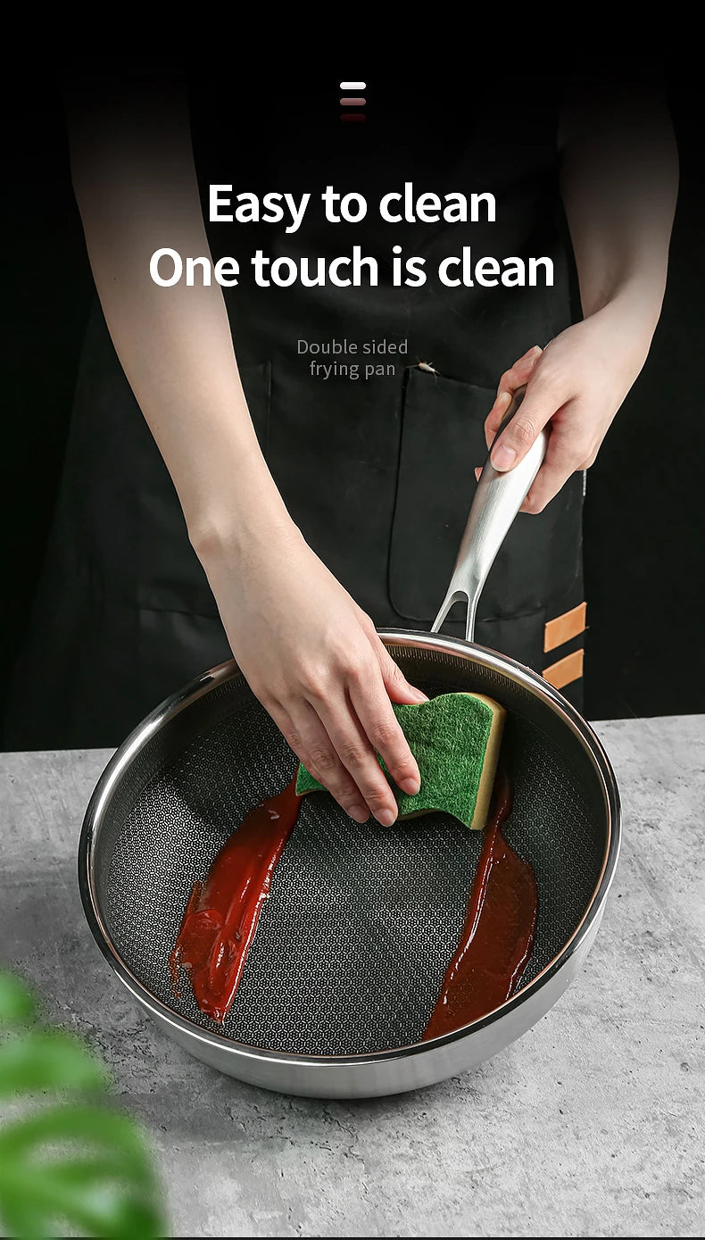 Poêle inox induction à fond alvéole 24/26CM -