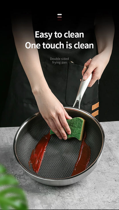 Poêle inox induction à fond alvéole 24/26CM -