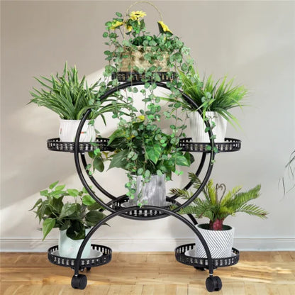Étagère plante roulette ronde de petite taille -