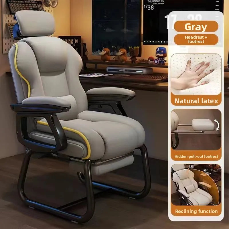 Chaise de bureau sans roues avec fonction inclinable - Gris