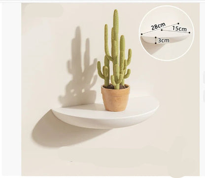 étagère murale suspendu en bois - Blanc-28cm