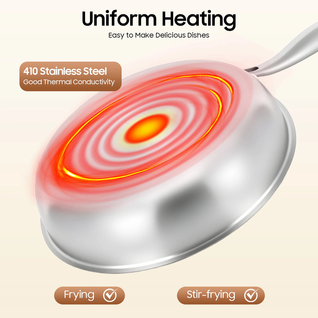 Poêle inox induction en rayure en nid d'abeille 28/32cm -