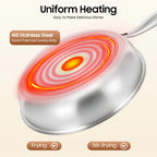 Poêle inox induction en rayure en nid d'abeille 28/32cm -