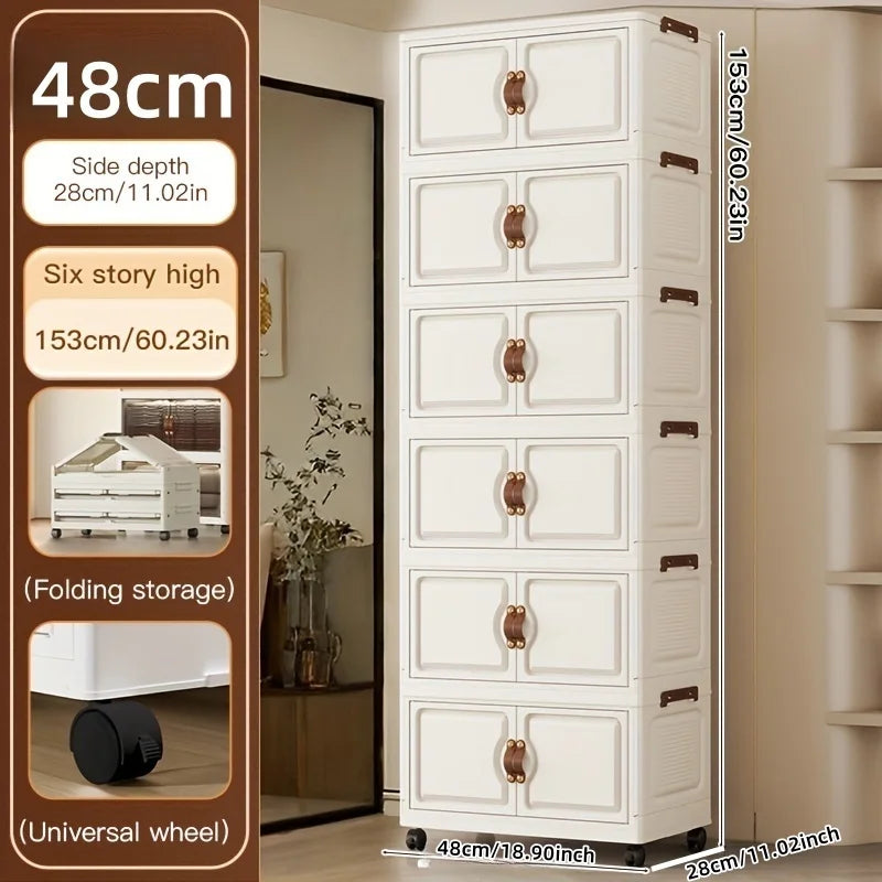 Meuble à chaussure transparent multifonction de type cabine - 6 couches blanches