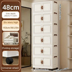 Meuble à chaussure transparent multifonction de type cabine - 6 couches blanches