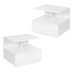 Table de chevet suspendue en bois 2 ensembles - Blanc Table de chevet