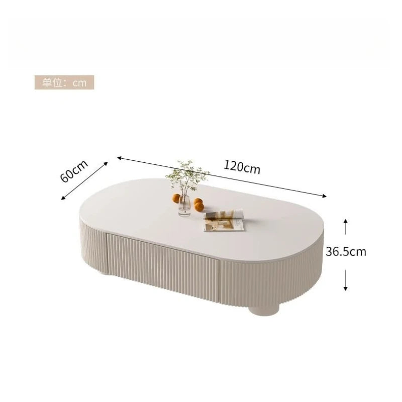 Table basse bois moderne apparence ovale -