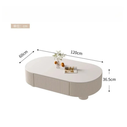 Table basse bois moderne apparence ovale -