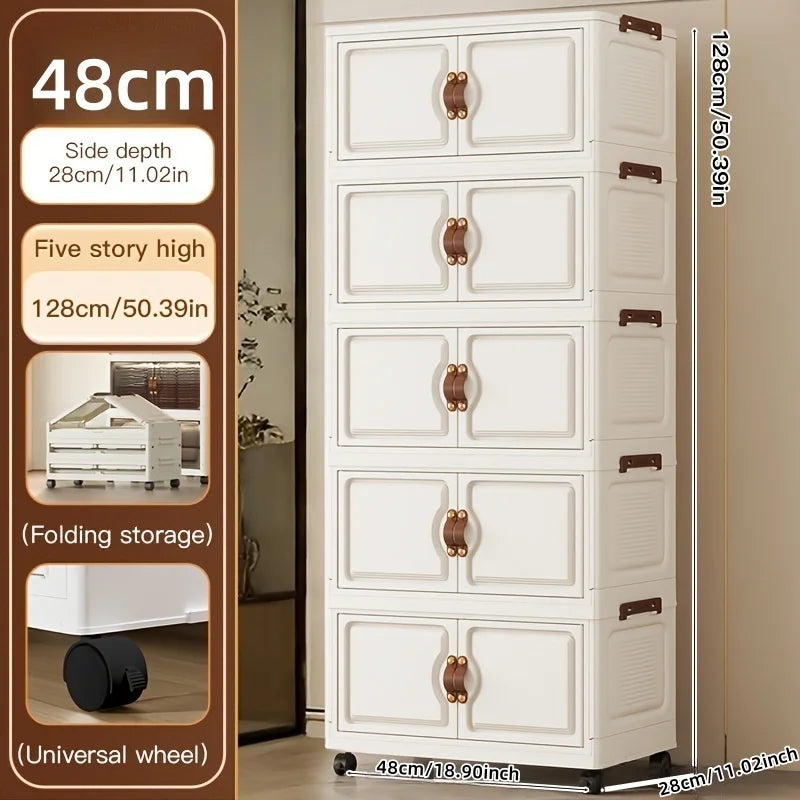 Meuble à chaussure transparent multifonction de type cabine - 5 couches blanches