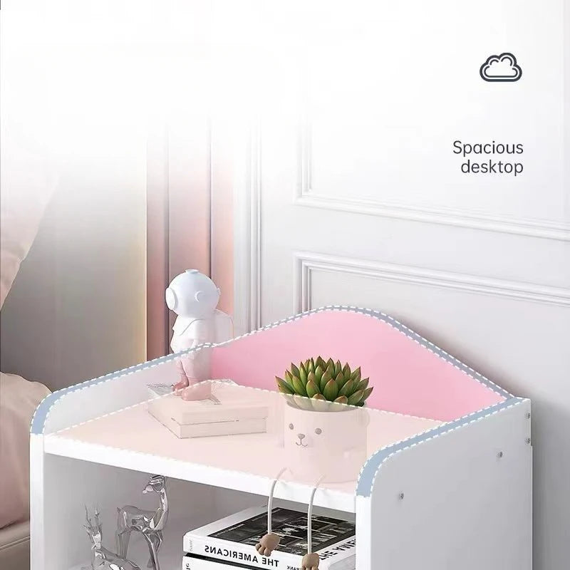 Table de nuit pour enfants à doubles tiroirs -