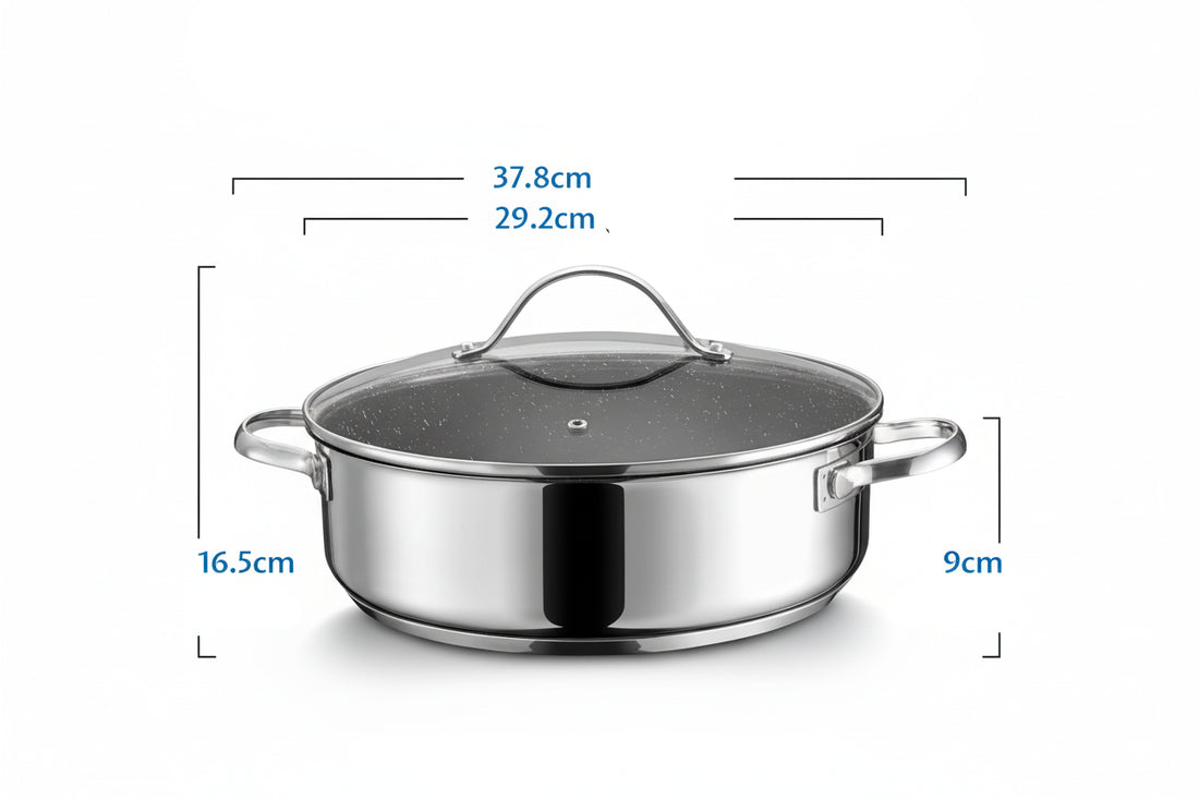 Poêle inox à frire en forme de marmite -