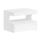 Table de nuit flottante blanche pour chambre - 1 pièce - Blanc Table de nuit