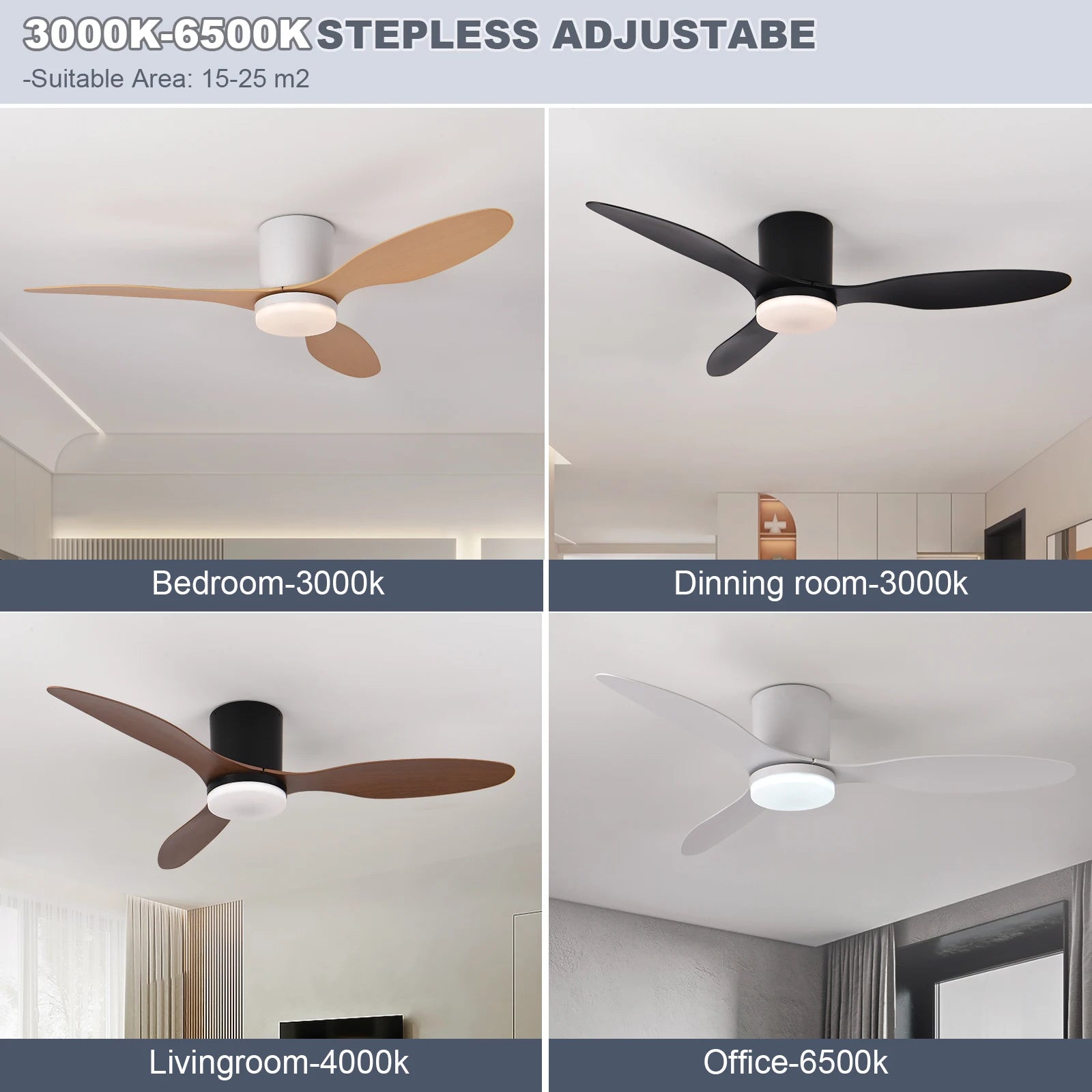 ventilateur silencieux Moderne Noir Blanc - Nordantic