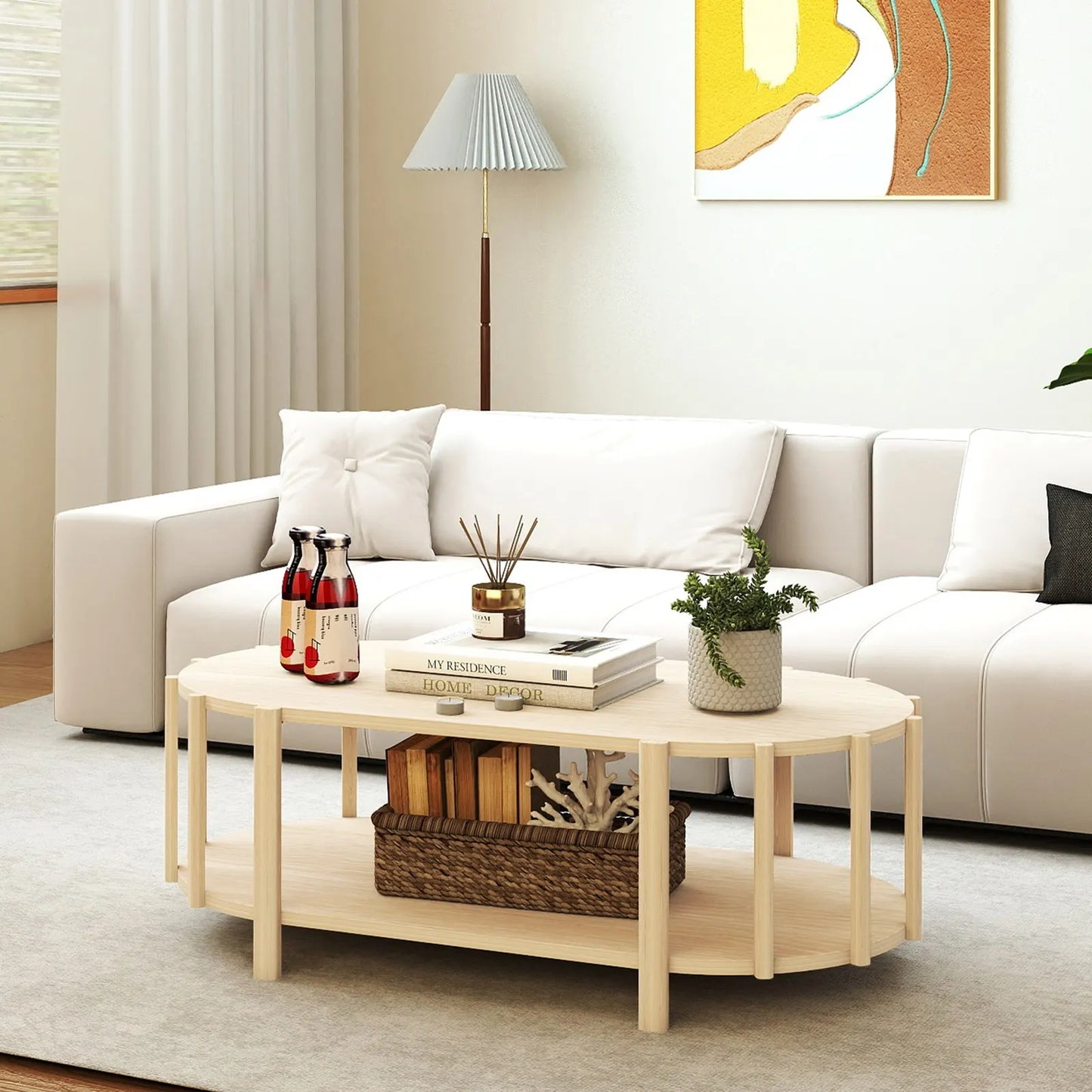 Table basse bois double plateau -