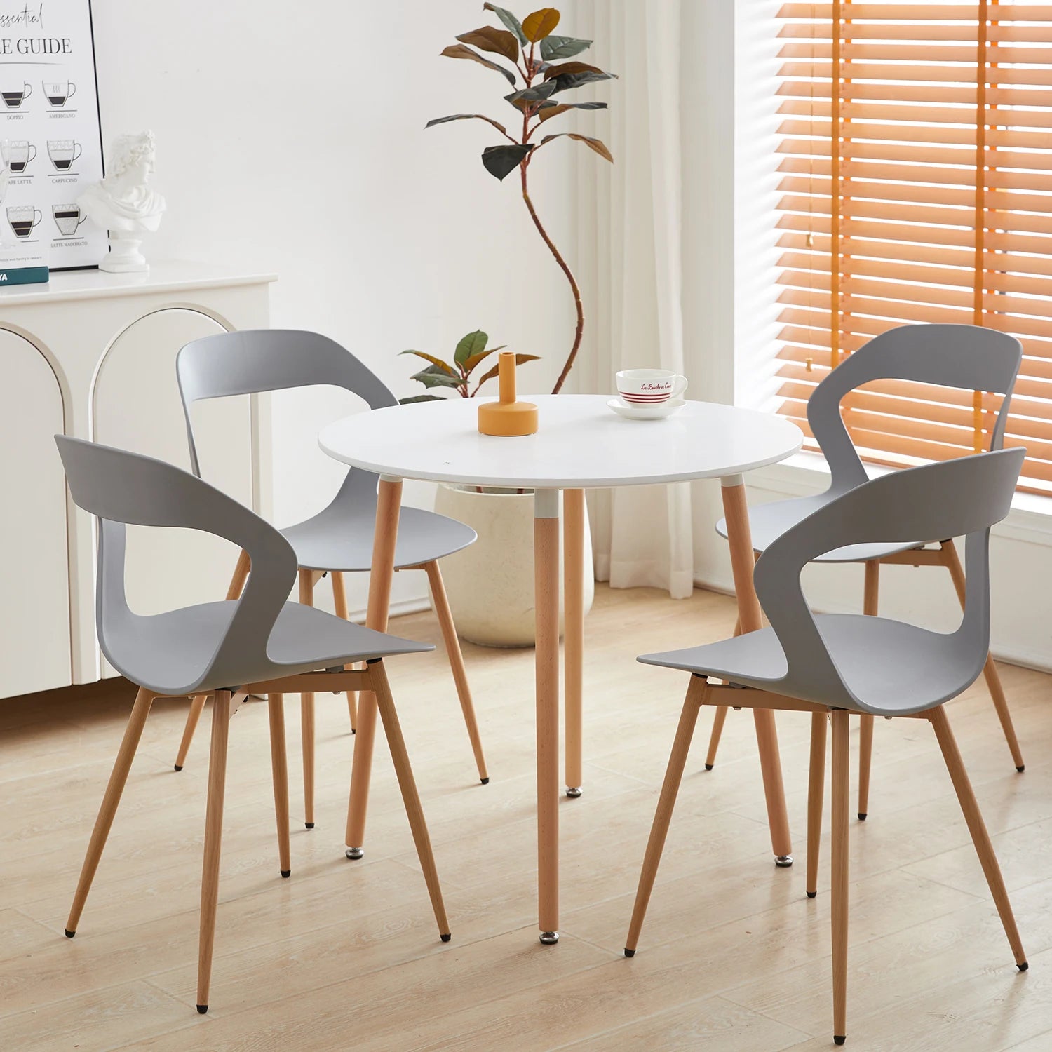 Chaise salle à manger lot de 6 ensembles en plastique moderne -