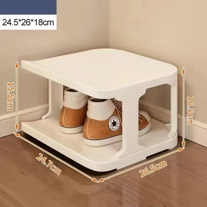 Meuble à chaussure d'entrée en forme de cube simple - Blanc 2 couches