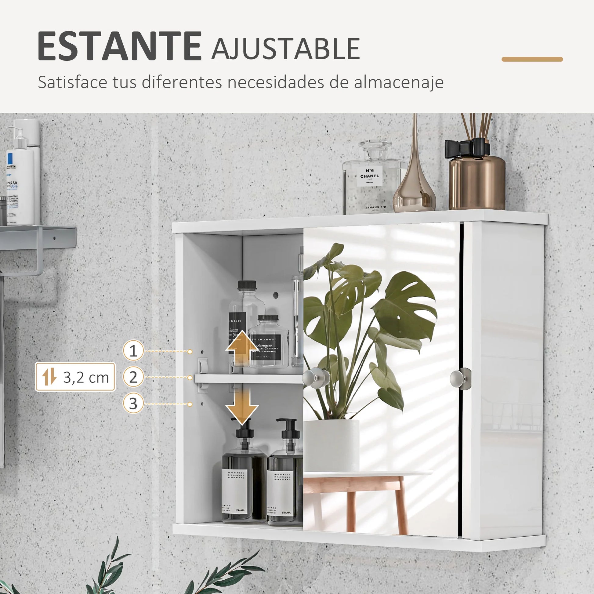 Meuble WC blanc brillant 55 x 15 x 45 cm -