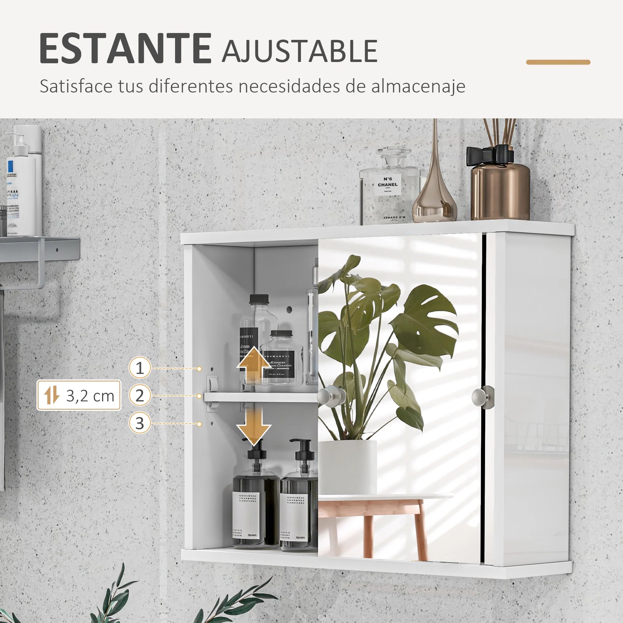 Meuble WC blanc brillant 55 x 15 x 45 cm -