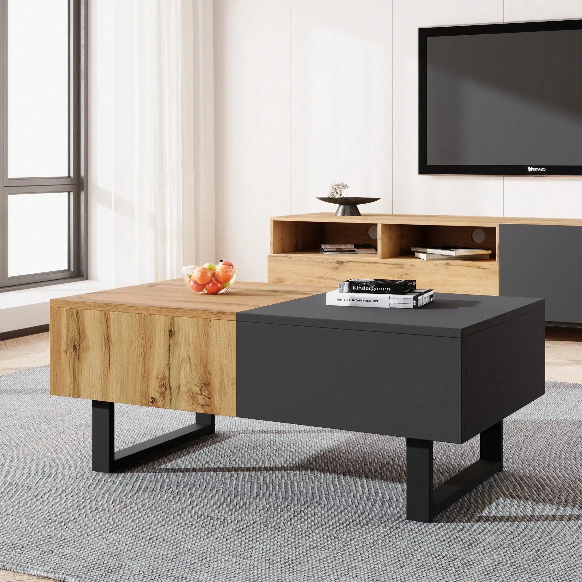 Table basse extensible avec rangement dissimulé -