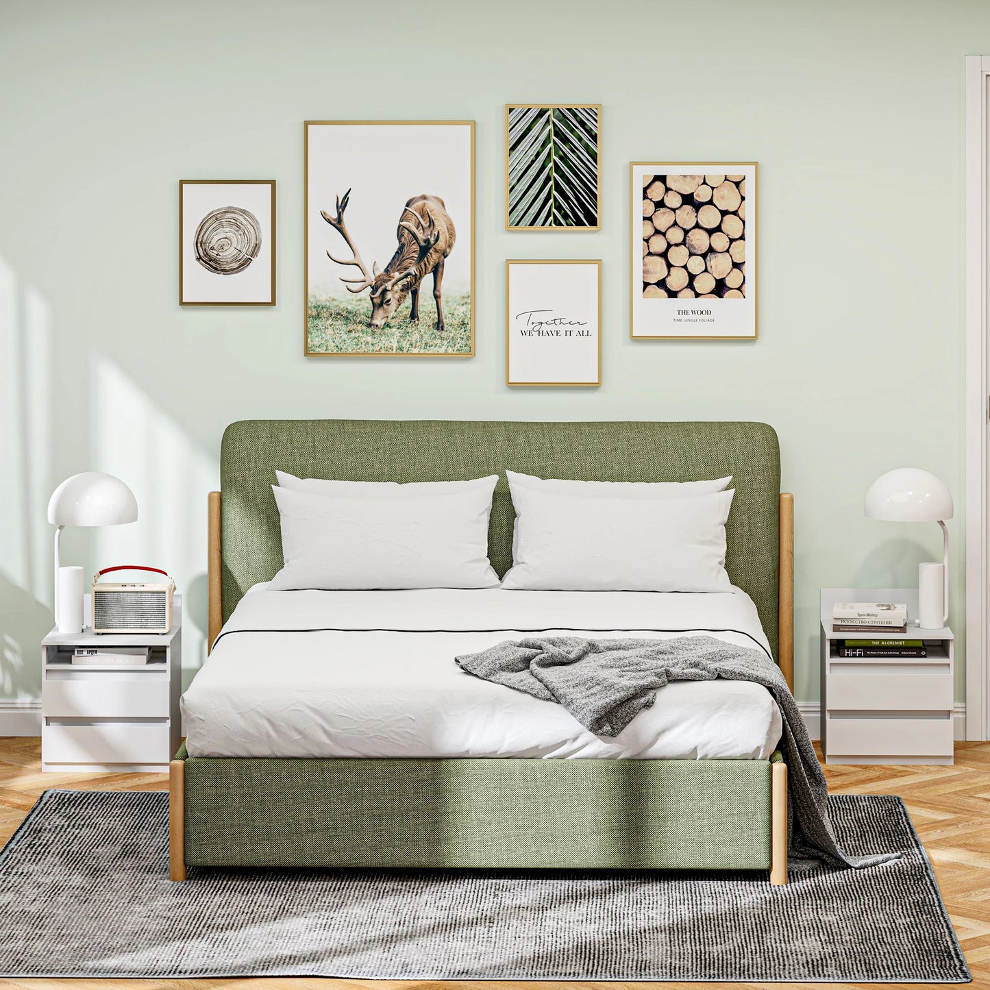 Table de chevet à suspendre de couleur blanche 40 x 32 x 50 cm -