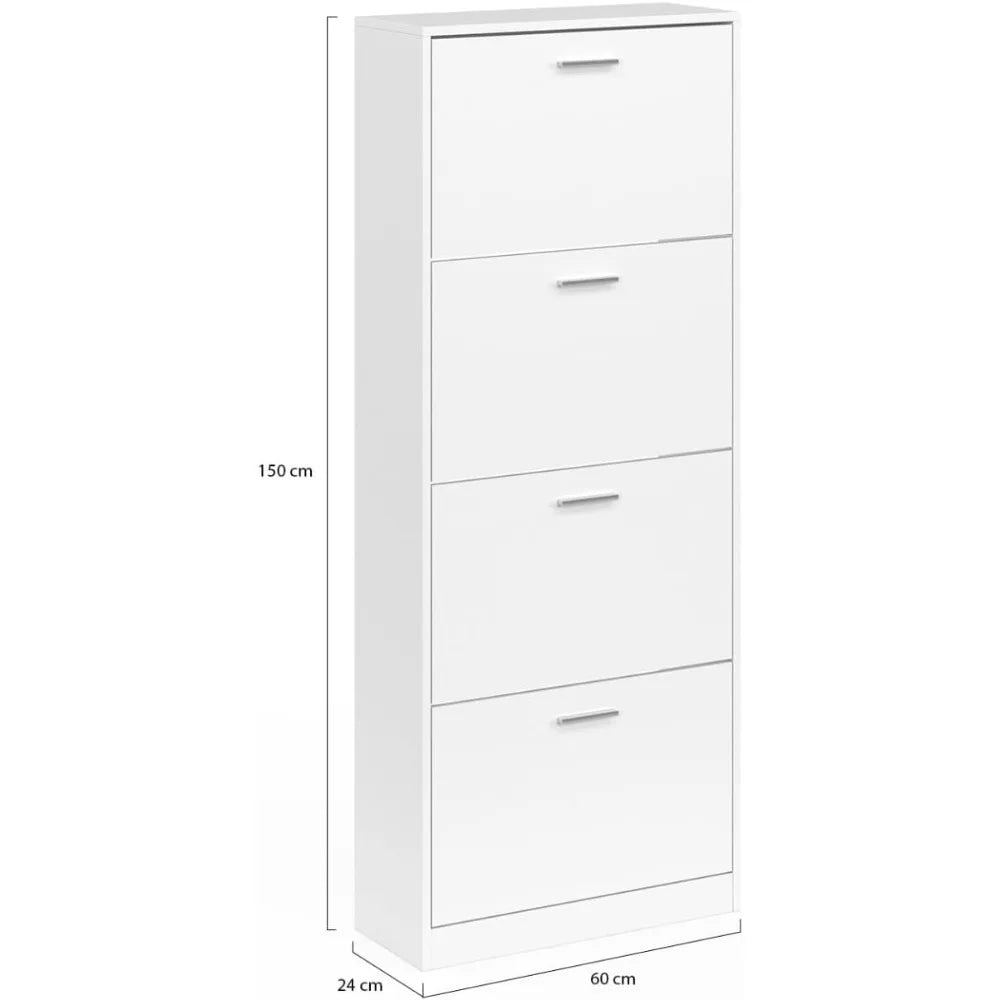 Étagère chaussures haute de luxe blanche pour chambre ou entrée -