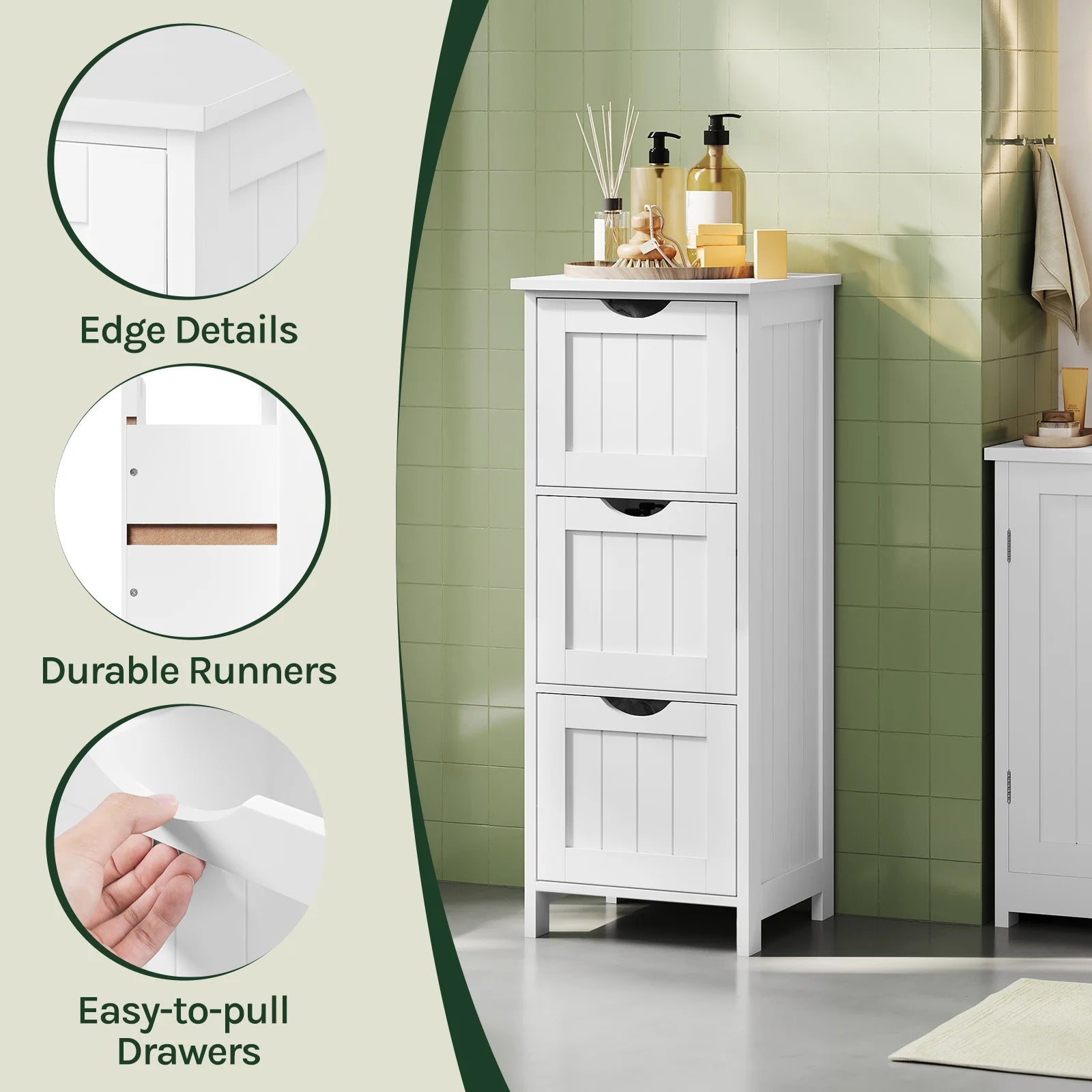 Étagère salle de bain ou salon moderne 32x81x30cm -