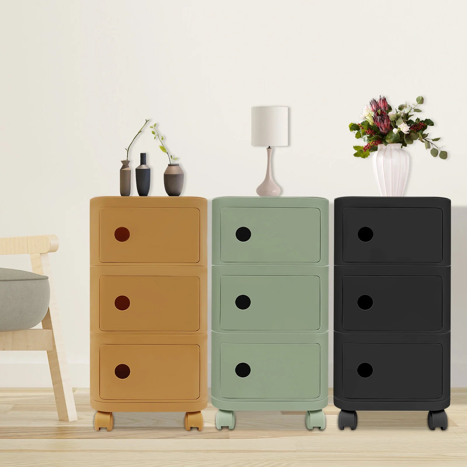 Table de chevet 3 niveaux en ABS -