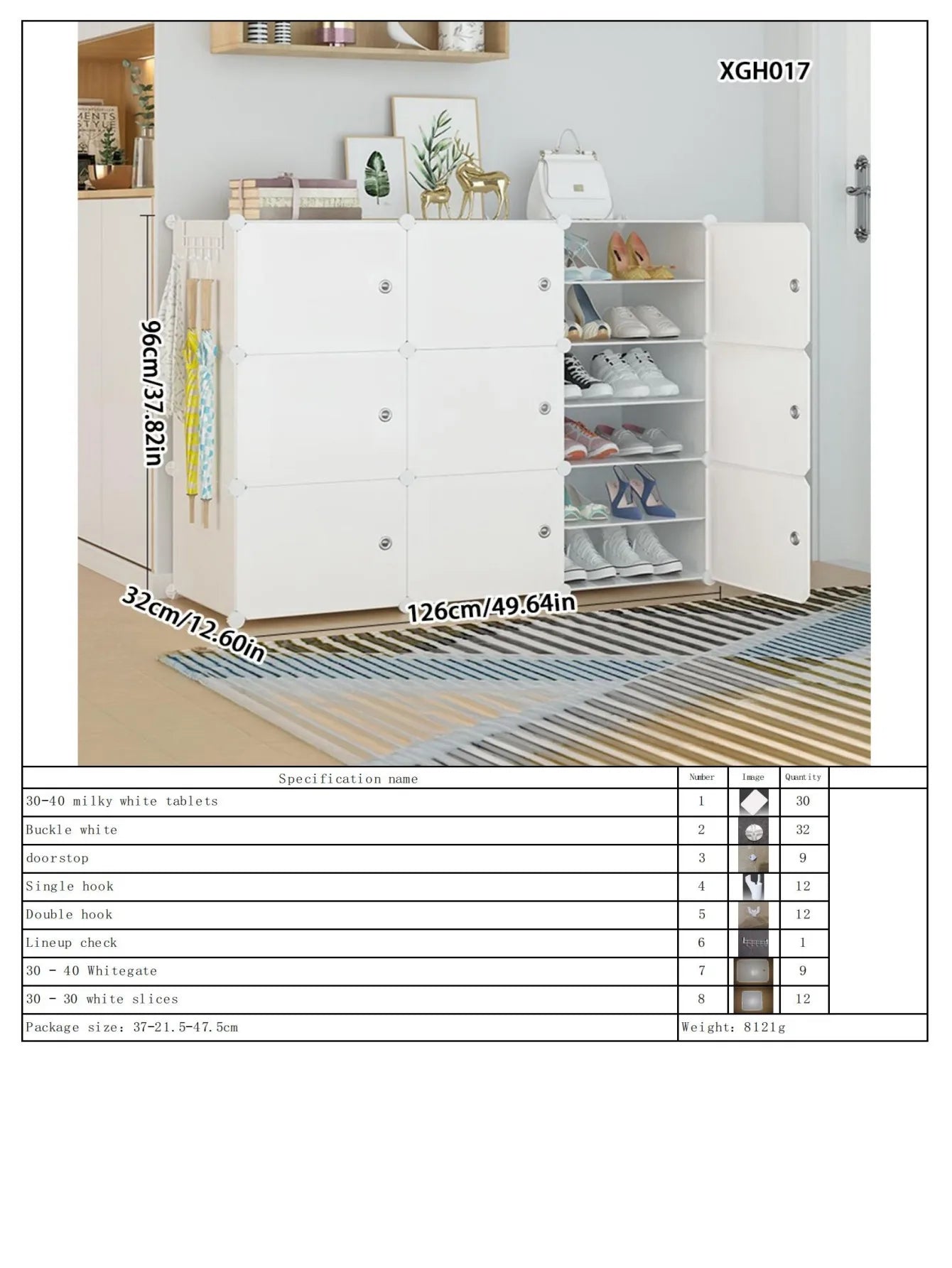 Meuble à chaussure avec porte de style armoire - A