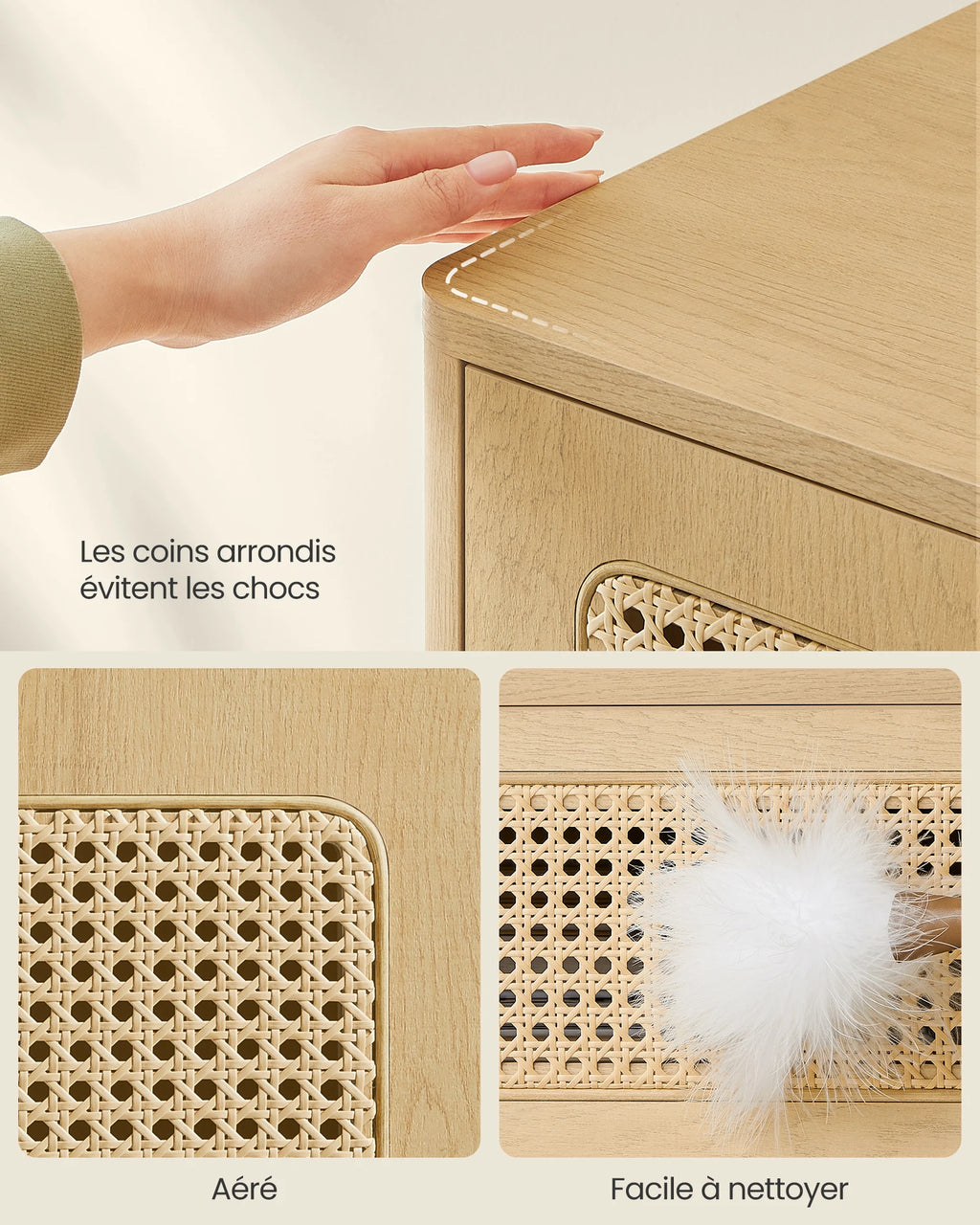 Table de nuit bois foncé - 1 pièce -