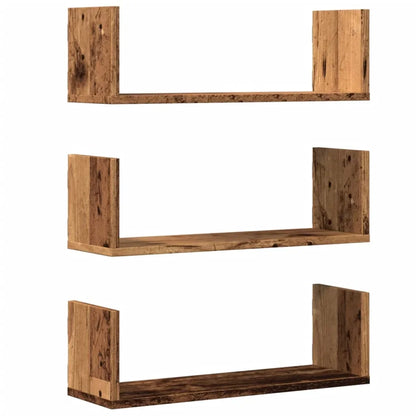 étagère murale livre 3 pcs Blanc 58x18x18 cm - Gris sombre