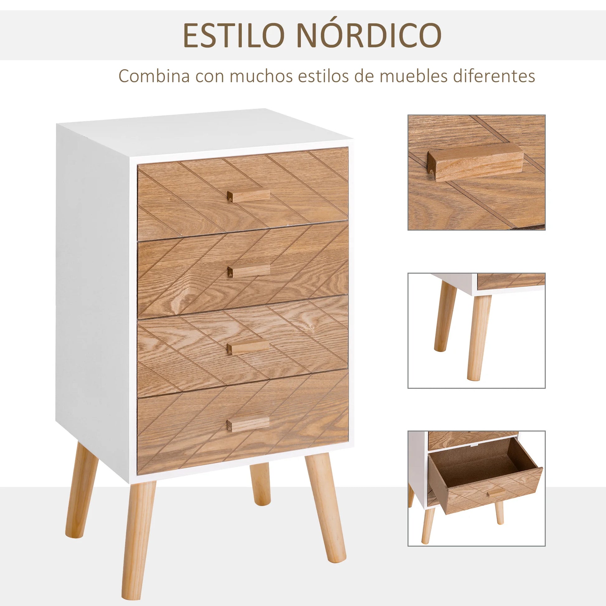 Table de nuit design moderne rustique -