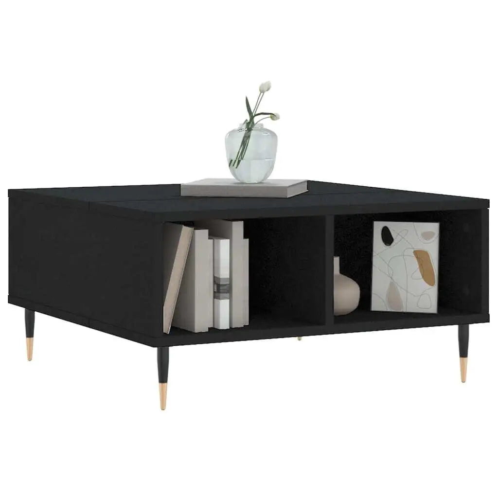Table basse bois couleur noir - 60x60x30 cm -