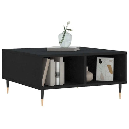 Table basse bois couleur noir - 60x60x30 cm -