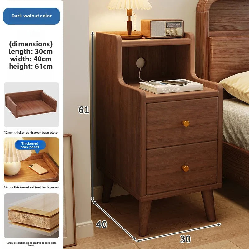 Table de chevet bois foncé de haute qualité - E