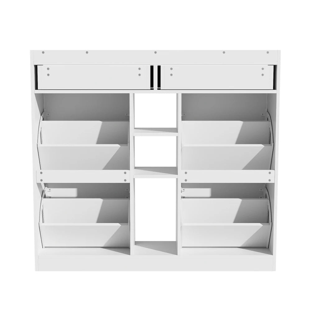 Meuble à chaussure blanc avec 4 portes pliantes -