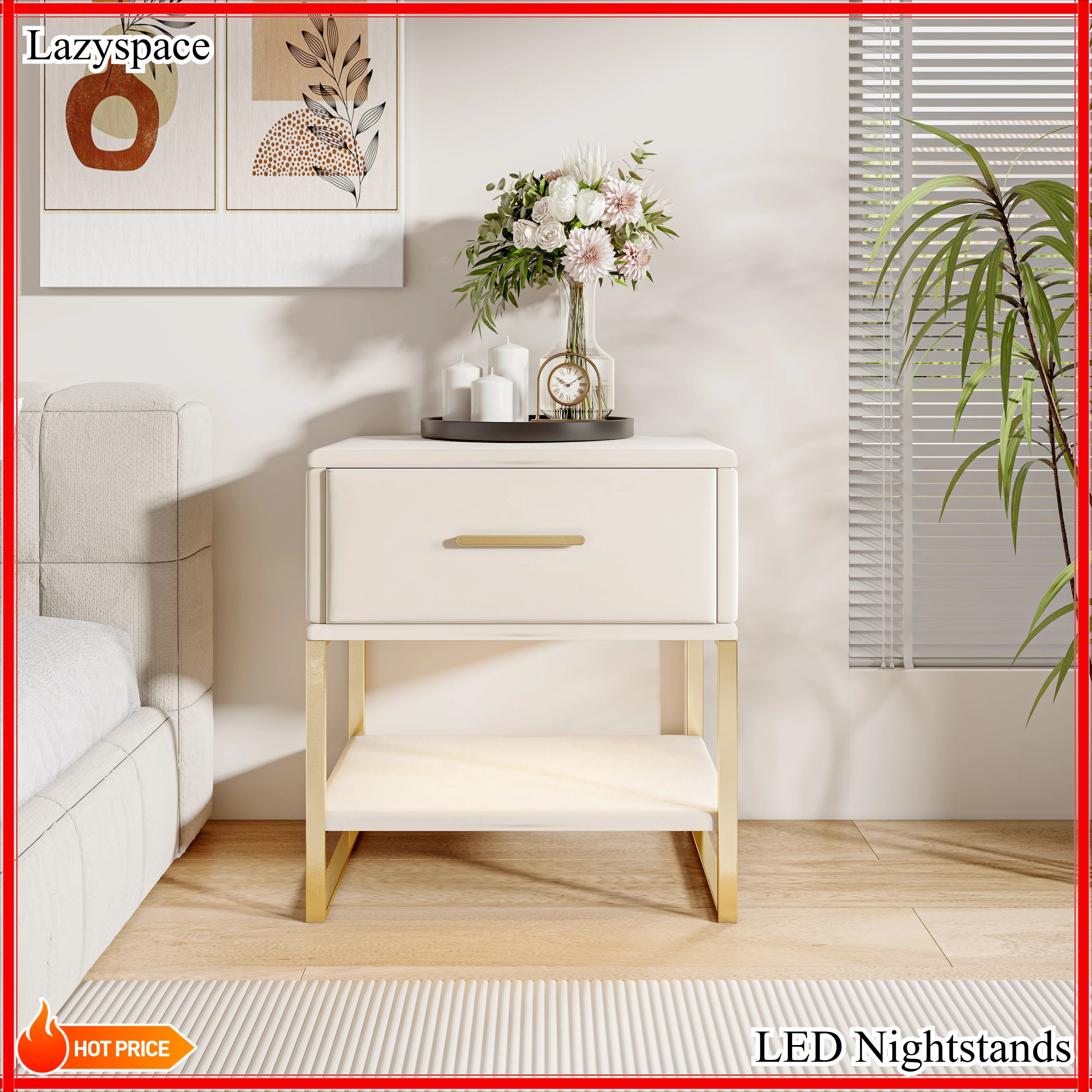 Table de nuit ado blanche 1 pièce -