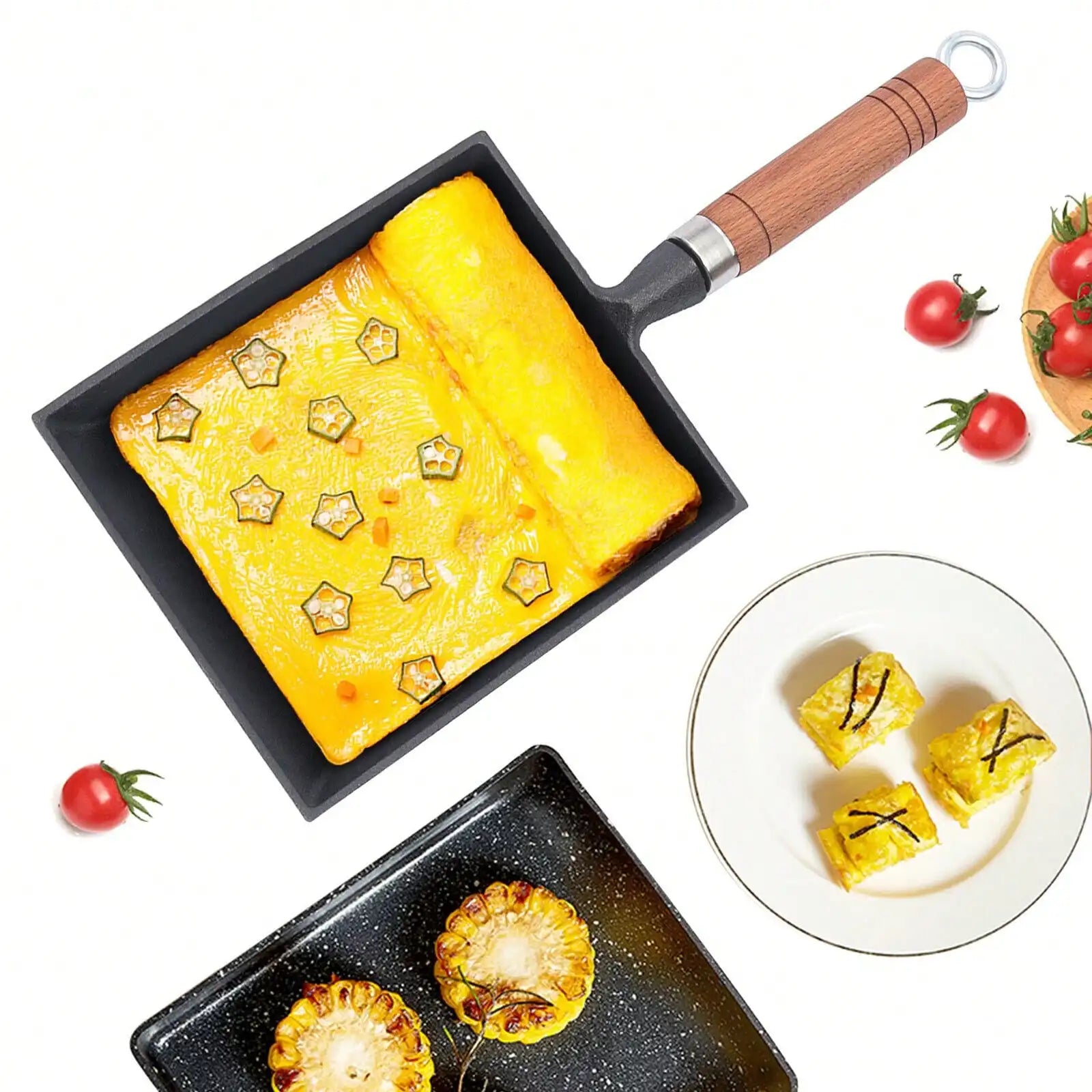 Poêle en fonte en forme de pelle -