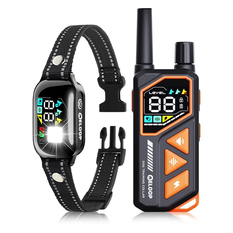 collier anti aboiement à vibration avec télécommande - Orange