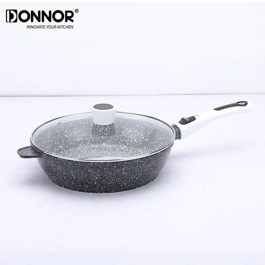 Poêle céramique poignée amovible avec couvercle -