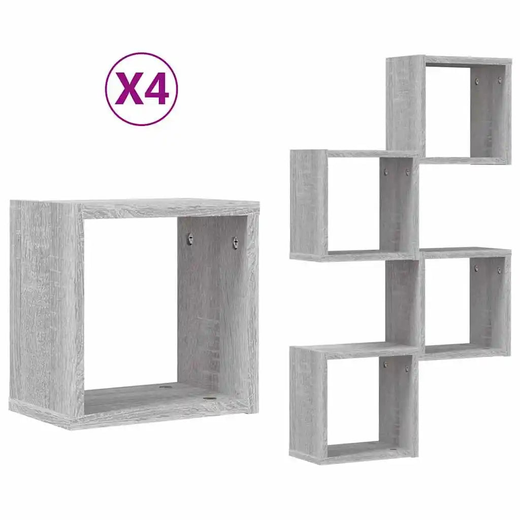 étagère murale marron pour maison 26 x 15 x 26 cm - Gris