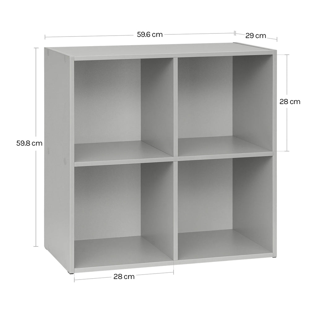 Étagère cube rangement en bois - Gris 29x59.6x59.8cm Étagère cube