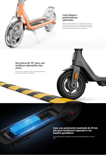 Trottinette électrique Xiaomi Scooter 4 Lite confortable de vitesse 25 km/h max